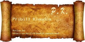 Pribill Klaudia névjegykártya